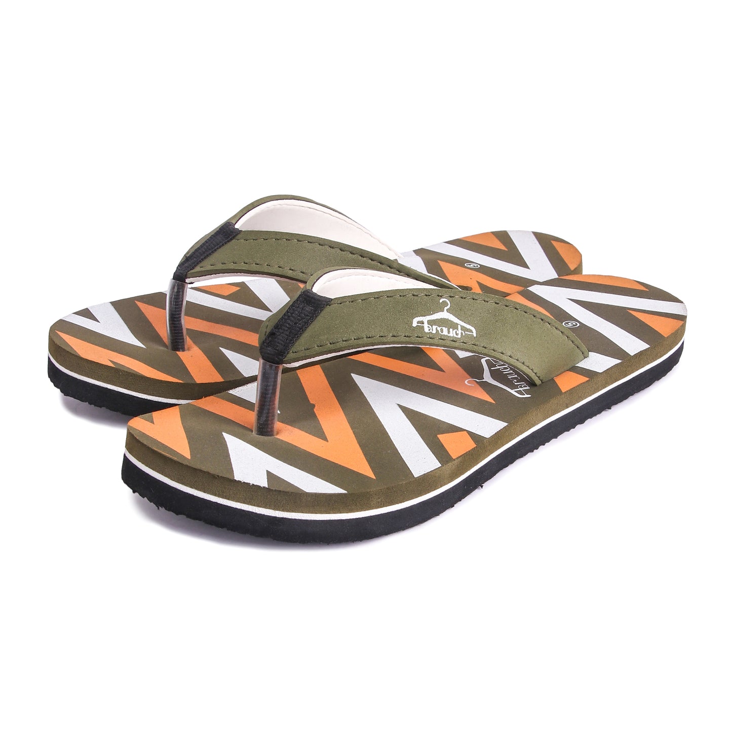 Brauch Women's Olive Stripe Fabrication Flip Flops