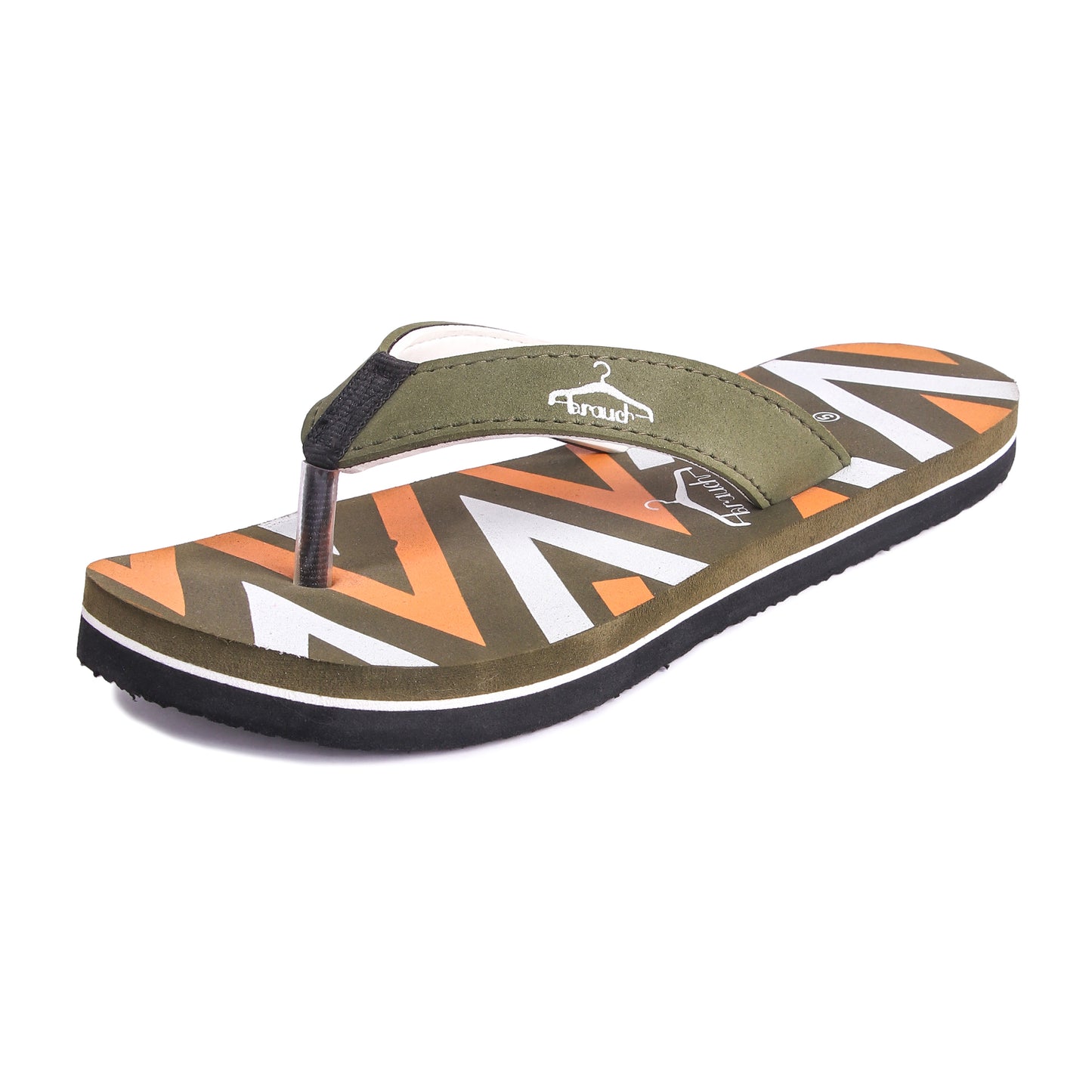 Brauch Women's Olive Stripe Fabrication Flip Flops