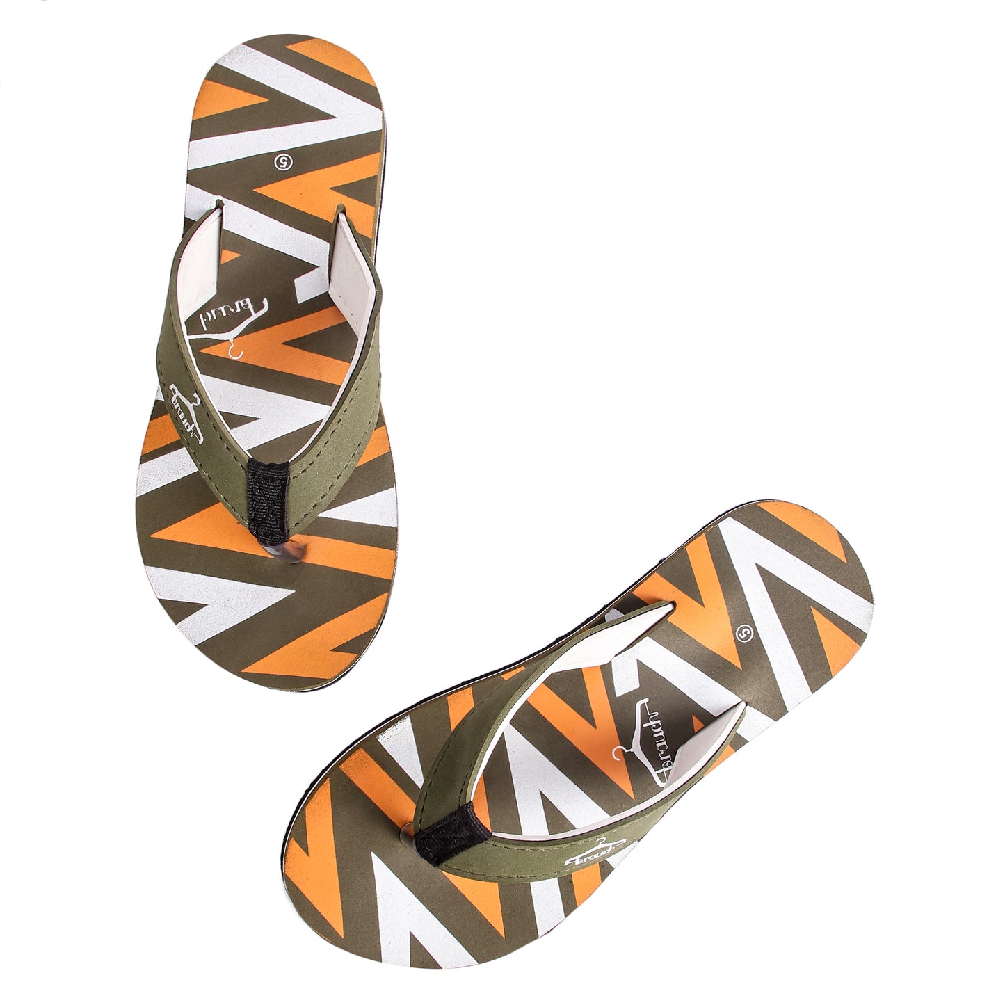 Brauch Women's Olive Stripe Fabrication Flip Flops