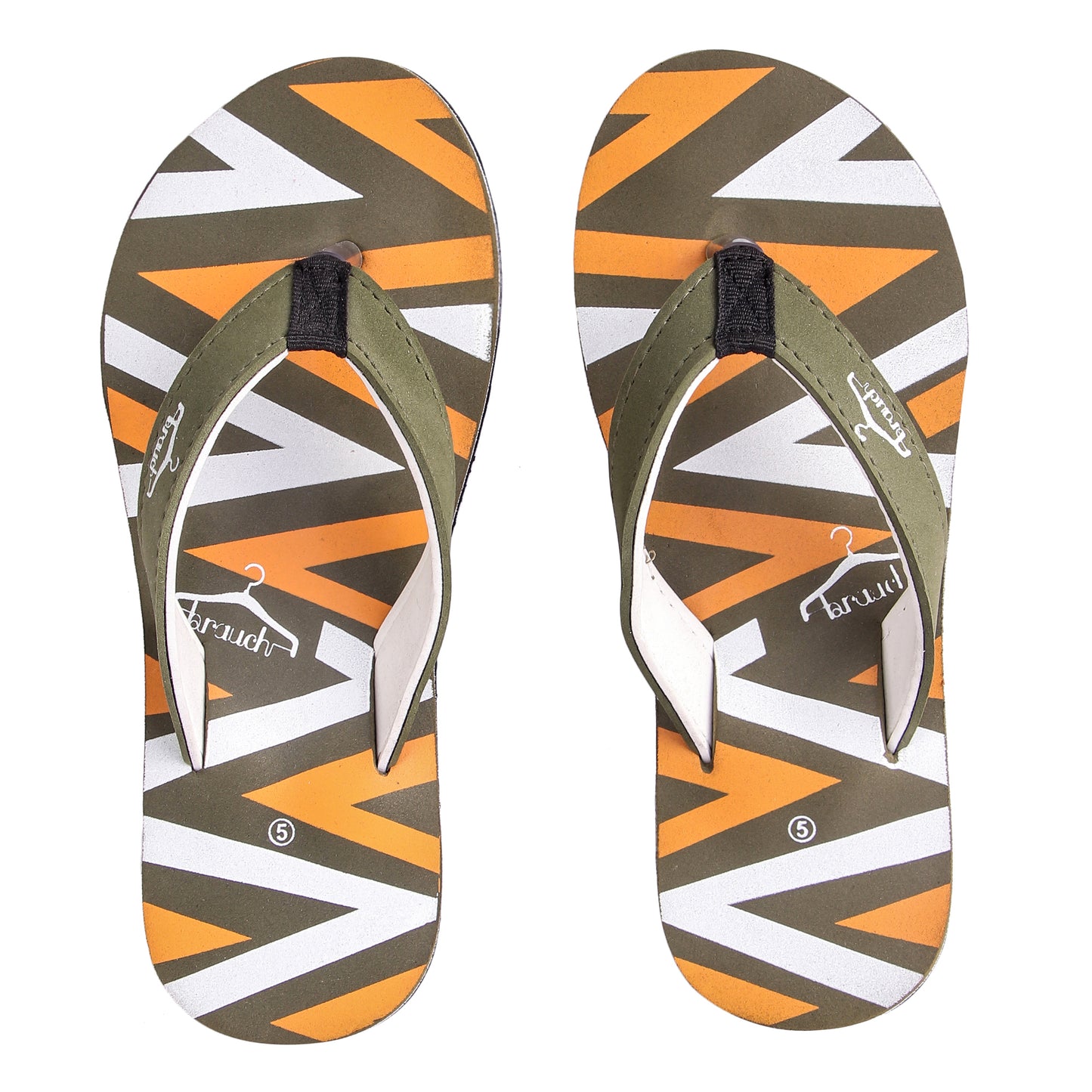 Brauch Women's Olive Stripe Fabrication Flip Flops