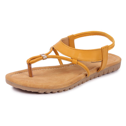 Brauch Women's Mustard Thong Strap Sandal