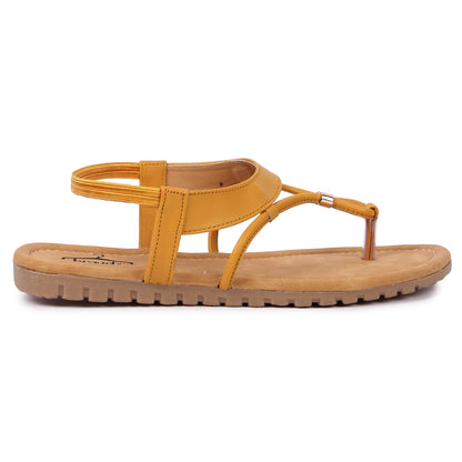 Brauch Women's Mustard Thong Strap Sandal