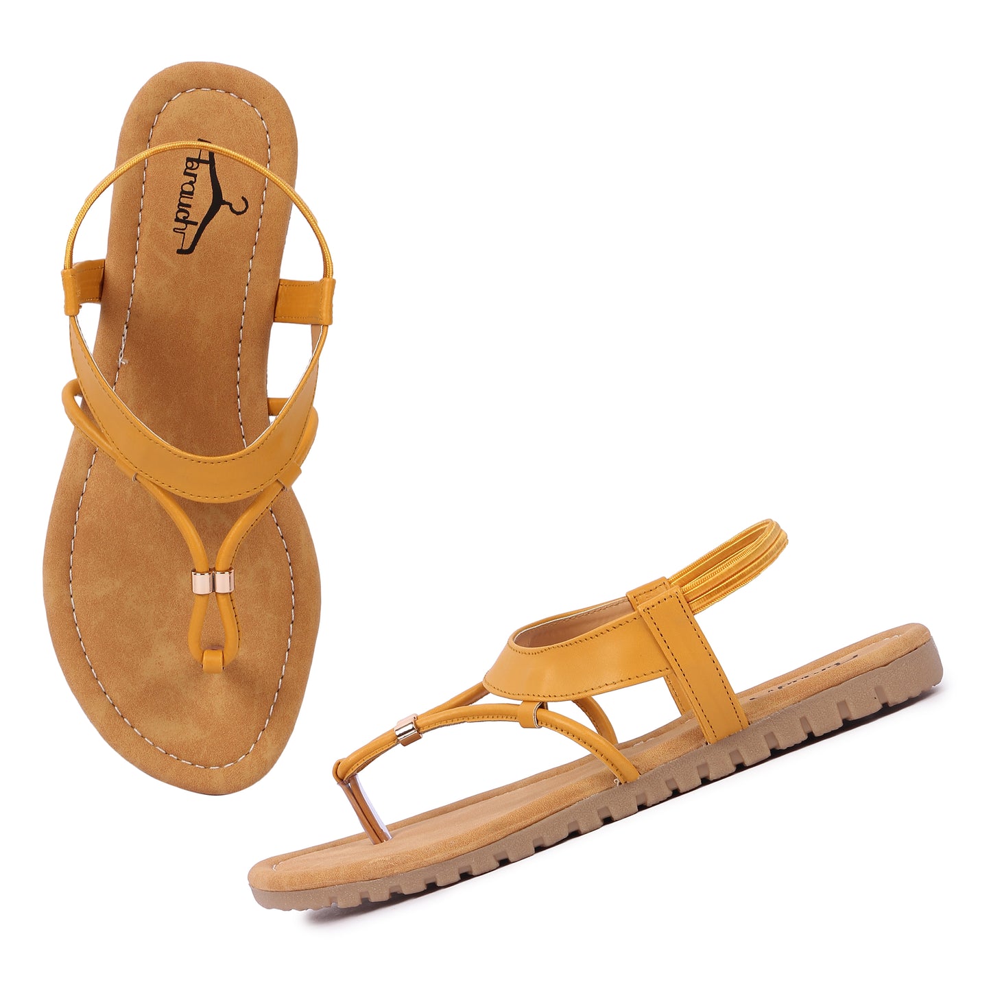 Brauch Women's Mustard Thong Strap Sandal