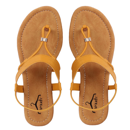 Brauch Women's Mustard Thong Strap Sandal
