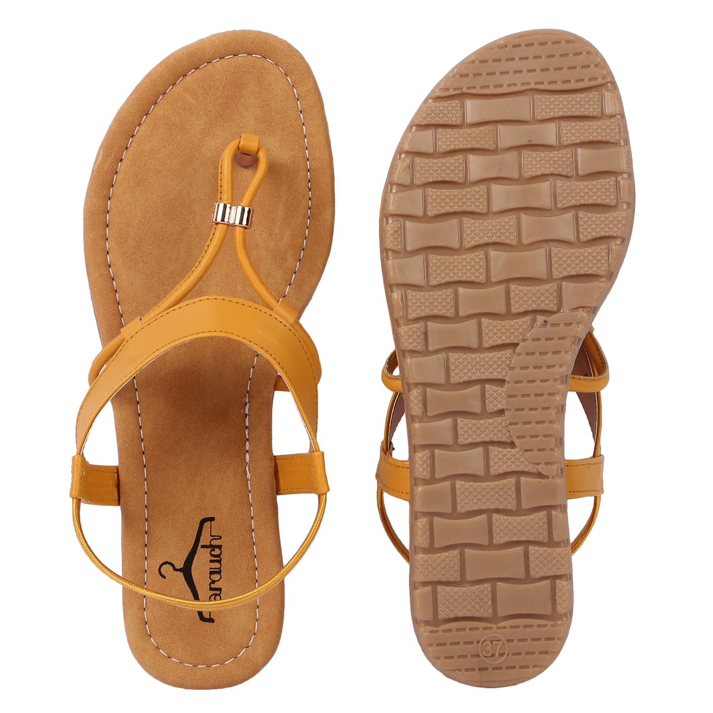 Brauch Women's Mustard Thong Strap Sandal
