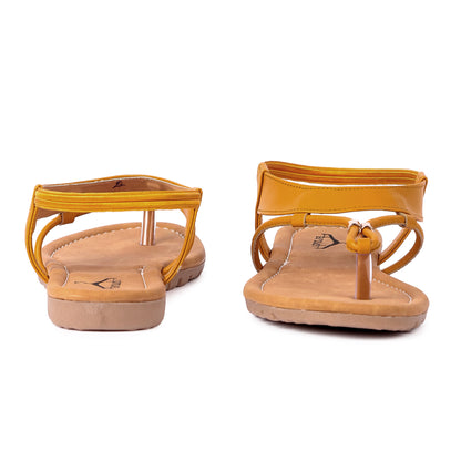 Brauch Women's Mustard Thong Strap Sandal