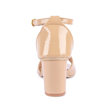 Brauch Women's Nude Patent Block Heel