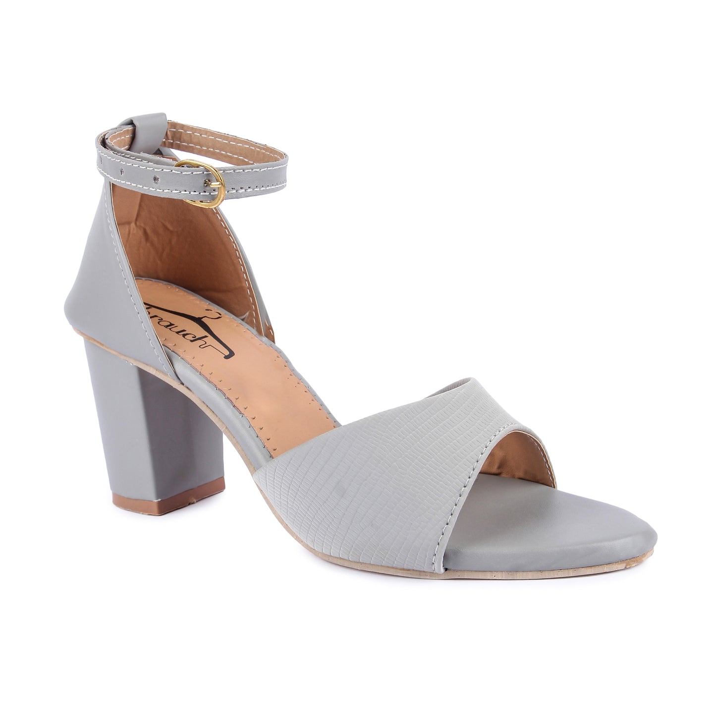 Brauch Women's Grey Patterned Block Heel