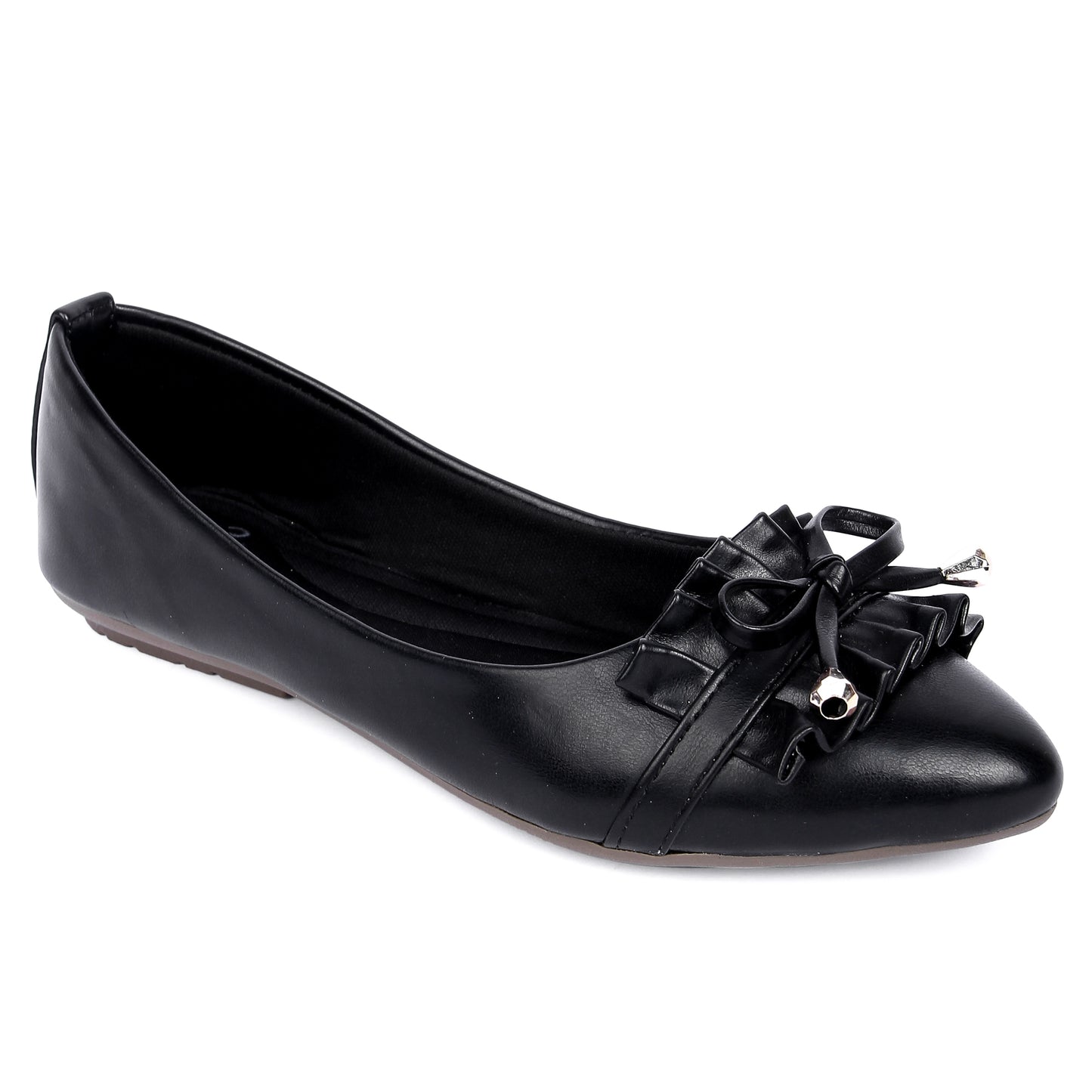 Brauch Black Frill Bow Ballarines
