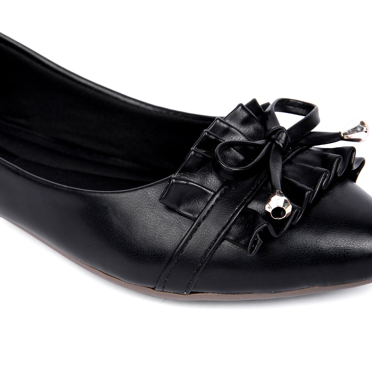 Brauch Black Frill Bow Ballarines