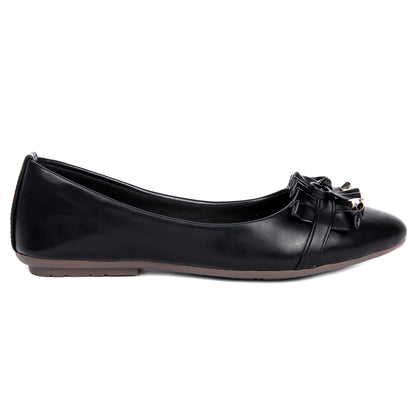 Brauch Black Frill Bow Ballarines