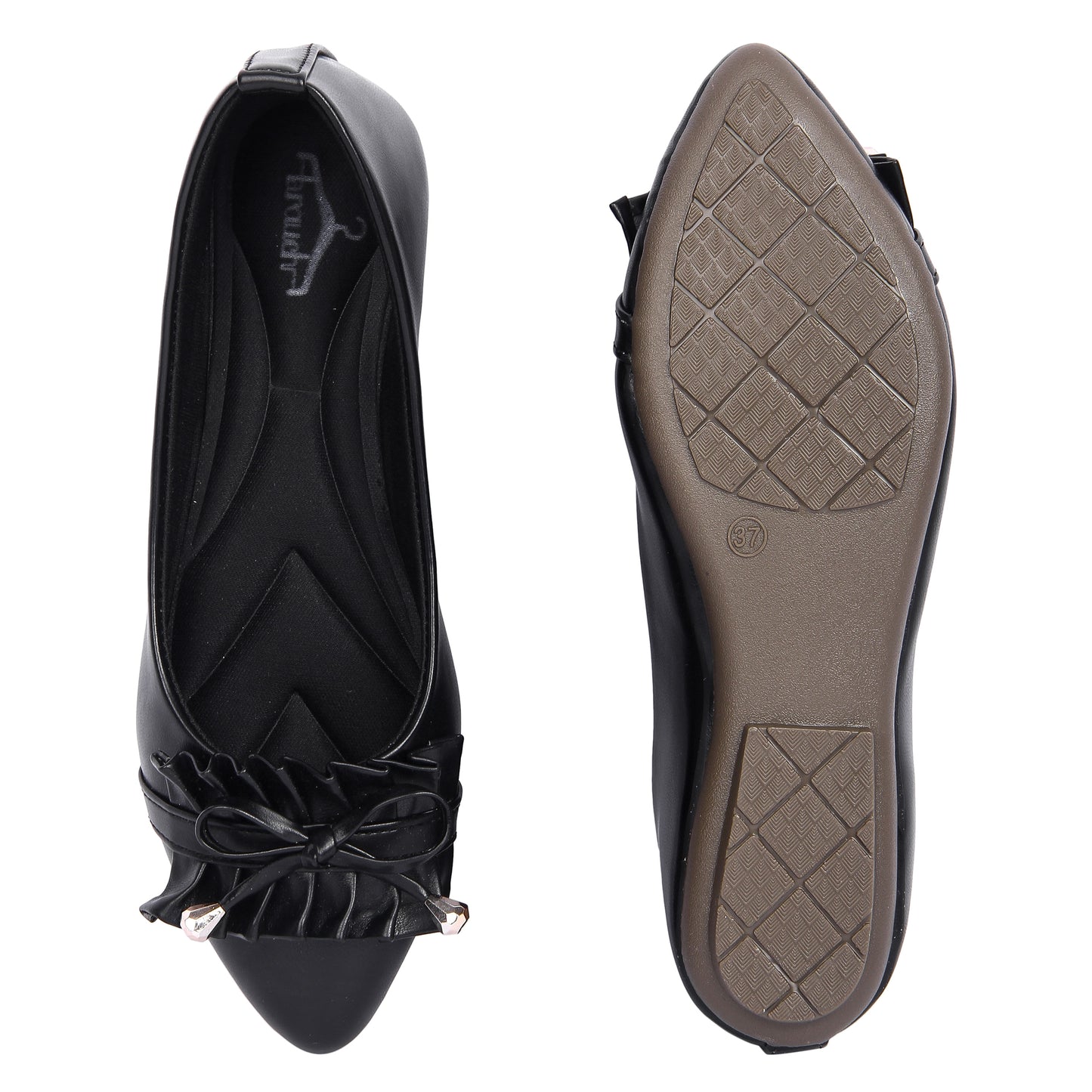 Brauch Black Frill Bow Ballarines