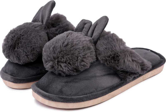 Brauch Women's Grey Bunny Winter Slippers