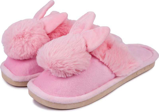 Brauch Women's Peach Bunny Winter Slippers