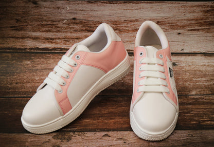 White & Pink Hip Hop Casual Sneaker
